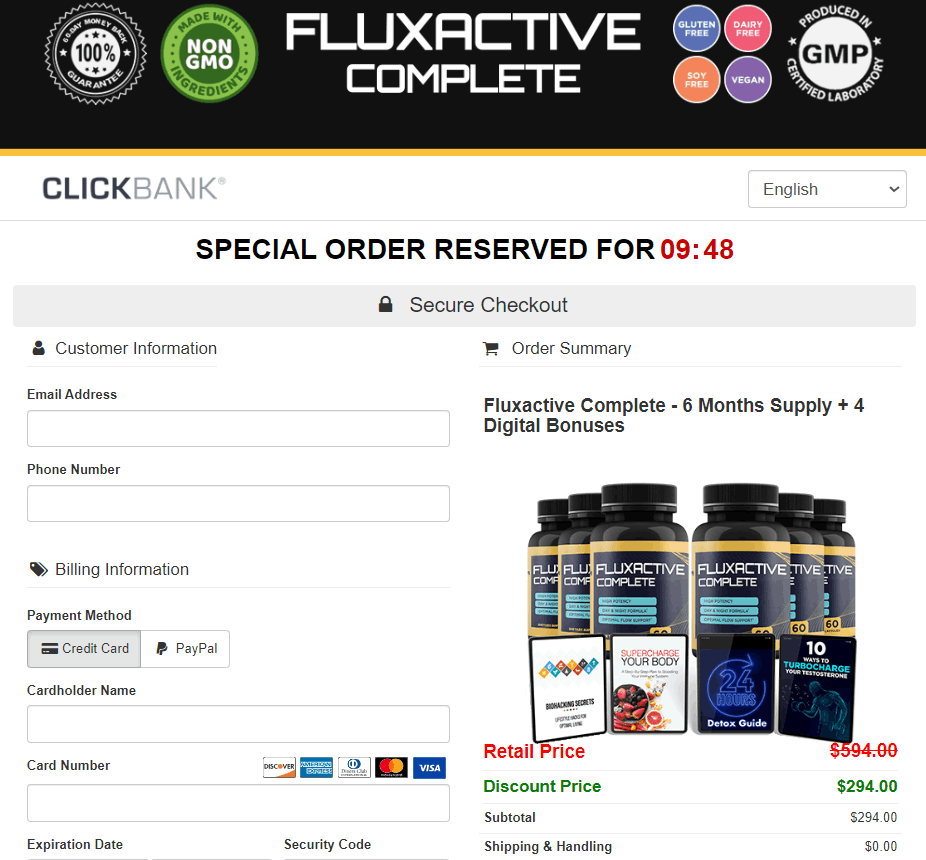 Fluxactive Order Form